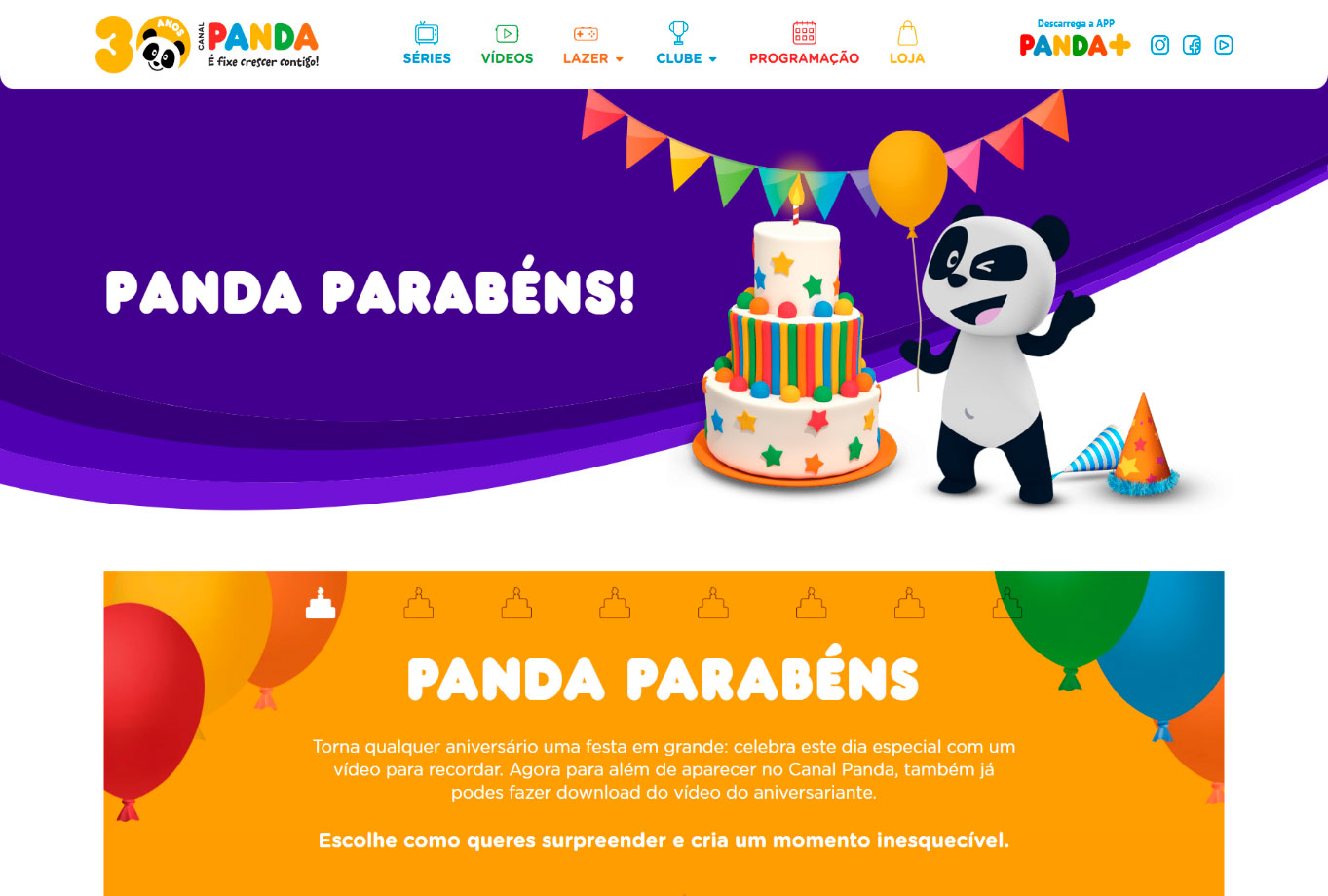 CANAL PANDA RENOVA O ICÓNICO FORMATO “PANDA PARABÉNS” E LANÇA NOVO SITE